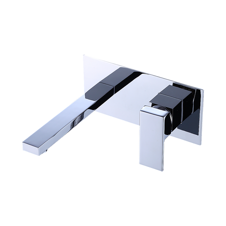 Wall mounted lever basin mixer tap in chrome