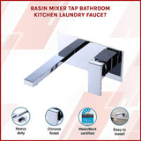 Wall mounted lever basin mixer tap in chrome
