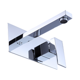 Wall mounted lever basin mixer tap in chrome