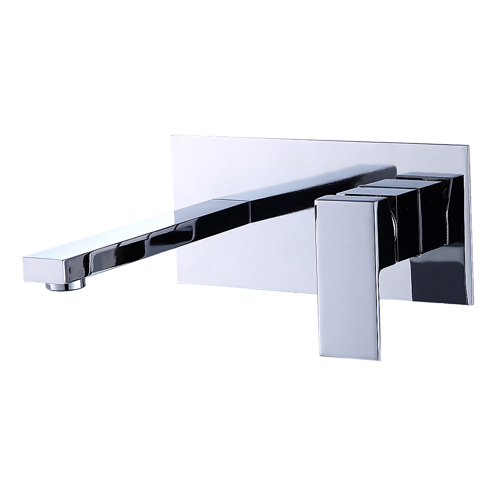 Wall mounted lever basin mixer tap in chrome