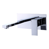 Wall mounted lever basin mixer tap in chrome