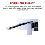 Wall mounted lever basin mixer tap in chrome