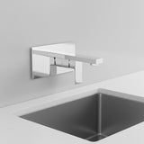 Wall mounted lever basin mixer tap in chrome