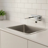 Wall mounted lever basin mixer tap in chrome