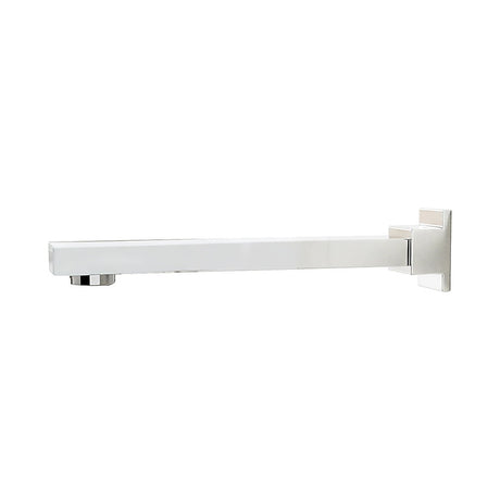 Polished chrome 228mm bath spout, front view