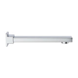 Polished chrome 228mm bath spout, wall flange detail