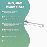 Polished chrome 228mm bath spout, water flow