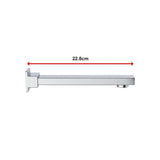 Polished chrome 228mm bath spout styled in bathroom