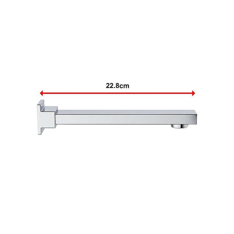 Polished chrome 228mm bath spout styled in bathroom