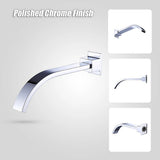Polished chrome 180mm bath spout, close up finish
