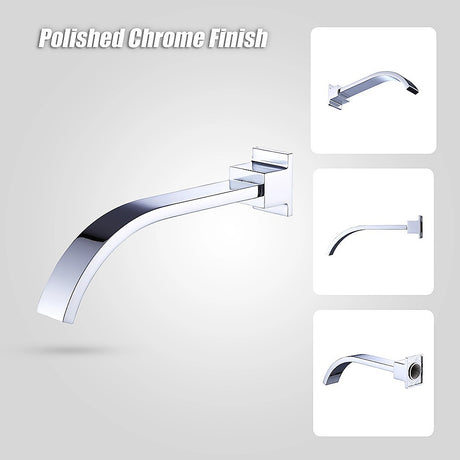 Polished chrome 180mm bath spout, close up finish