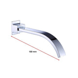 Polished chrome 180mm bath spout styled in bathroom