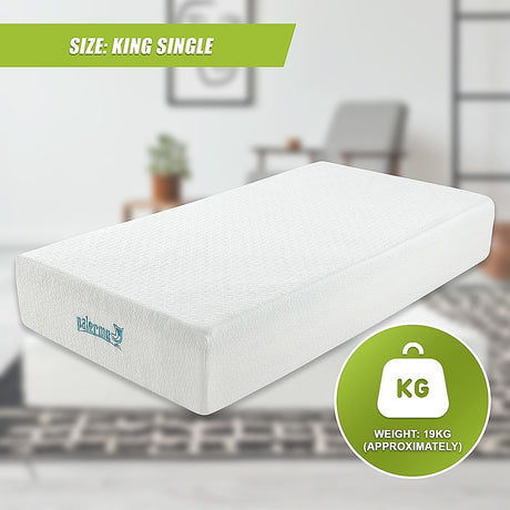 Medium green tea memory foam mattress, 30cm king single