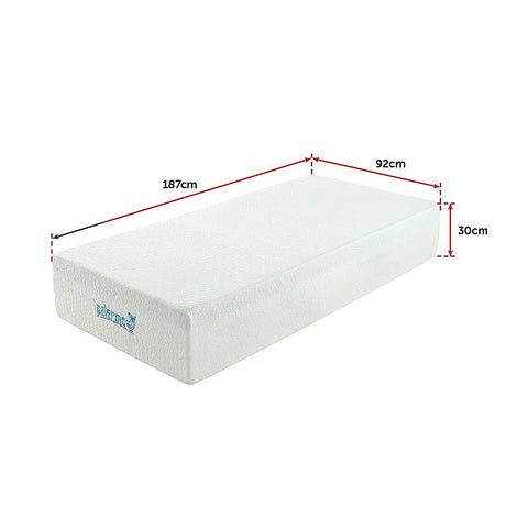 Medium firm green tea memory foam mattress, 30cm single