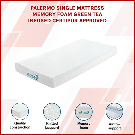 Medium Green Tea Memory Foam Mattress, 15cm Single (image 3)