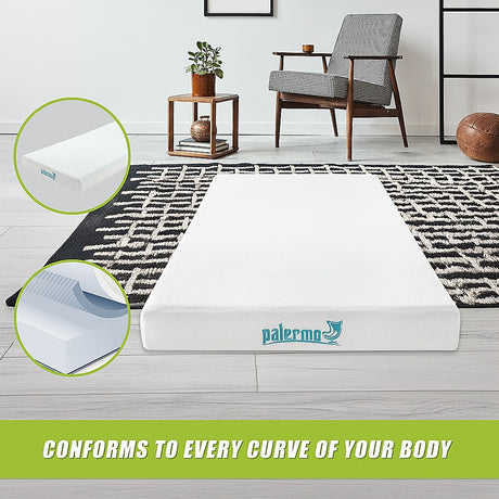 Medium firm green tea memory foam mattress, 15cm king single