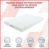 Medium firm green tea memory foam mattress, 15cm double