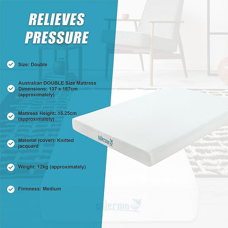 Medium firm green tea memory foam mattress, 15cm double