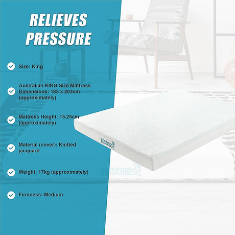 Medium green tea memory foam mattress, 15cm king