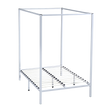 Allure four poster double bed frame in cream powder-coated steel — full view — Allure Home Collections