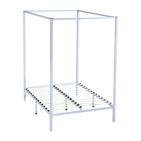 Tempe four poster double bed frame in cream powder coated steel