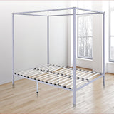 Allure cream four poster double bed frame canopy corner and frame close-up — Allure Home Collections