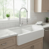 Compact solid brass pull out kitchen mixer tap in chrome