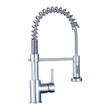 Compact solid brass pull out kitchen mixer tap in chrome