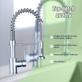 Compact solid brass pull out kitchen mixer tap in chrome