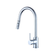 Solid brass pull out kitchen mixer tap in polished chrome