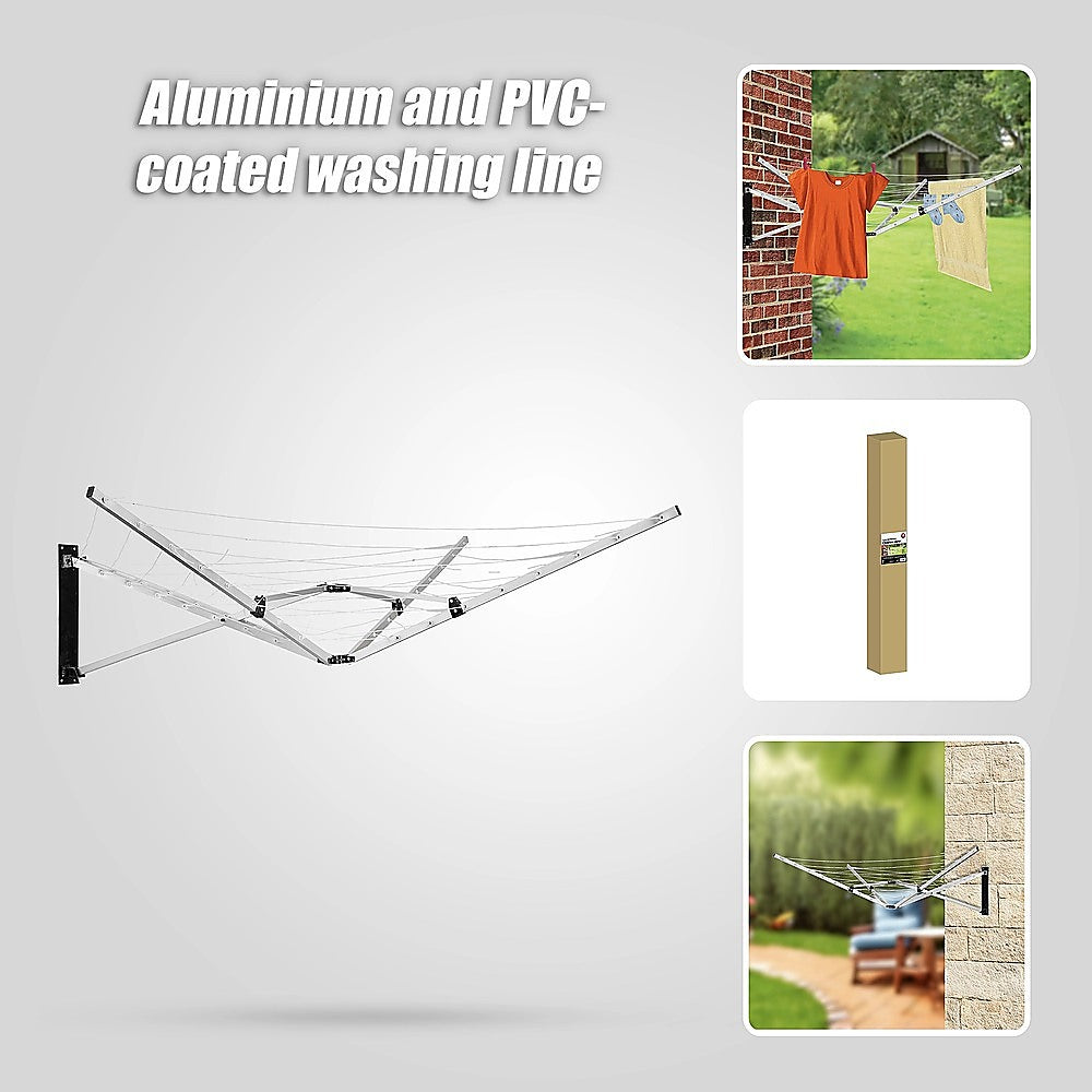 Wall-Mountable 5-Arm Clothes Airer Dryer