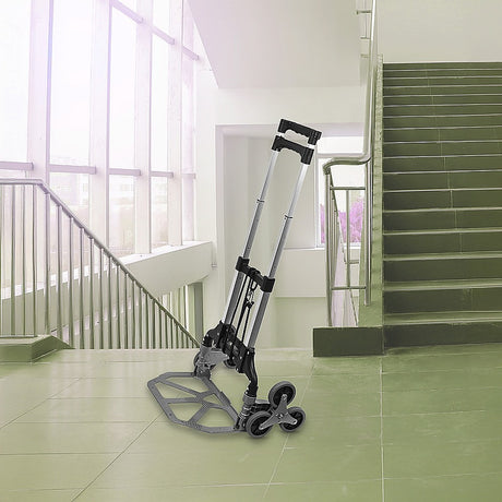 6 Wheel Aluminium Folding Stair Climbing Hand Trolley 60kg