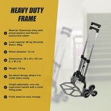6 Wheel Aluminium Folding Stair Climbing Hand Trolley 60kg
