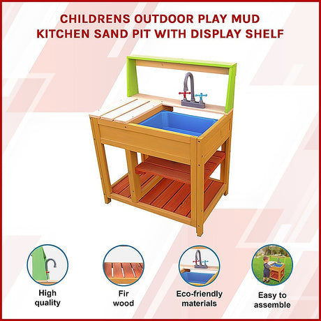 Wooden mud kitchen storage shelf