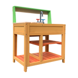 Wooden mud kitchen see through opening