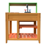 Wooden mud kitchen side view