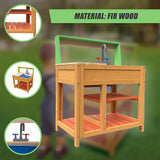 Wooden mud kitchen timber detail
