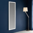 Wongarra silver LED full length floor mirror in a modern bedroom