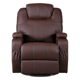 Palermo 360° Swivel Massage Recliner Chair with Heated PU Leather