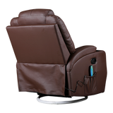 Palermo 360° Swivel Massage Recliner Chair with Heated PU Leather