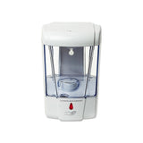 Lockable refill compartment on the white ABS automatic soap dispenser