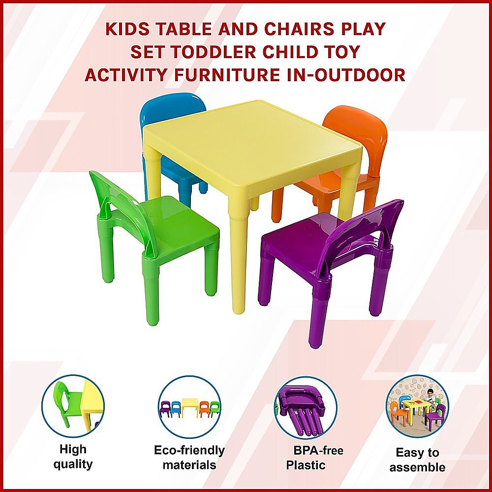 Kids plastic play table and chairs set
