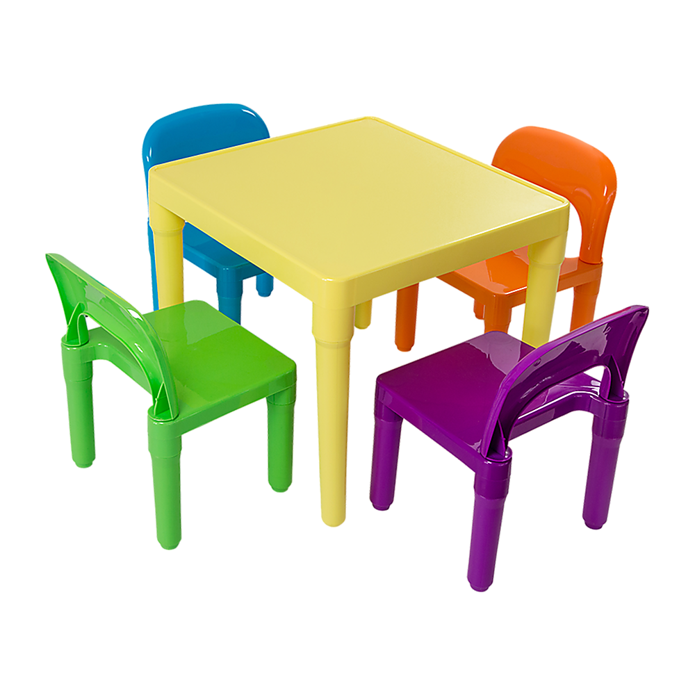Kids multicoloured plastic table and chairs play set
