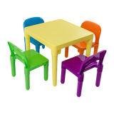 Kids multicoloured plastic table and chairs play set