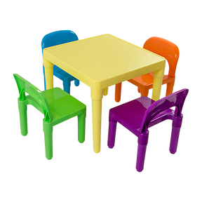 Kids multicoloured plastic table and chairs play set