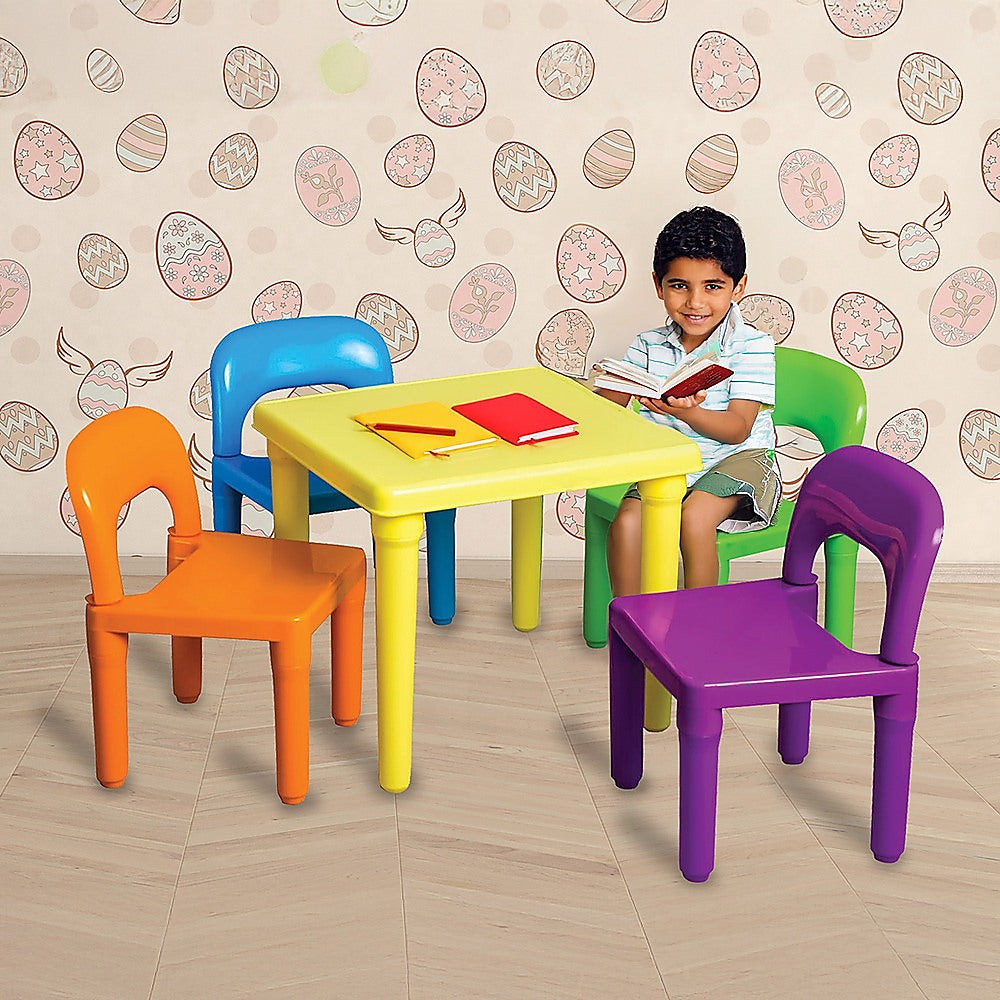 Children's colourful table and chairs for indoor and outdoor play