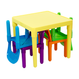 Colourful children's table and chairs play set