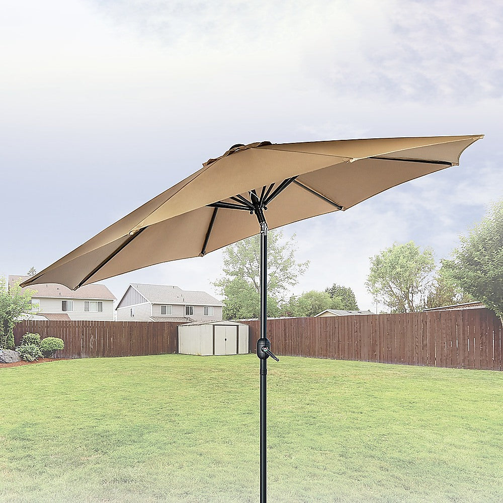 9ft Patio Umbrella — 8 Rib Outdoor Garden Table Sunshade — Allure Home Collections