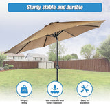 9ft Patio Umbrella — 8 Rib Outdoor Garden Table Sunshade — Allure Home Collections