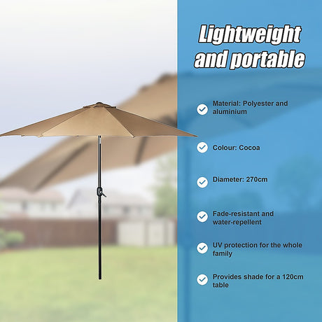 9ft Patio Umbrella — 8 Rib Outdoor Garden Table Sunshade — Allure Home Collections